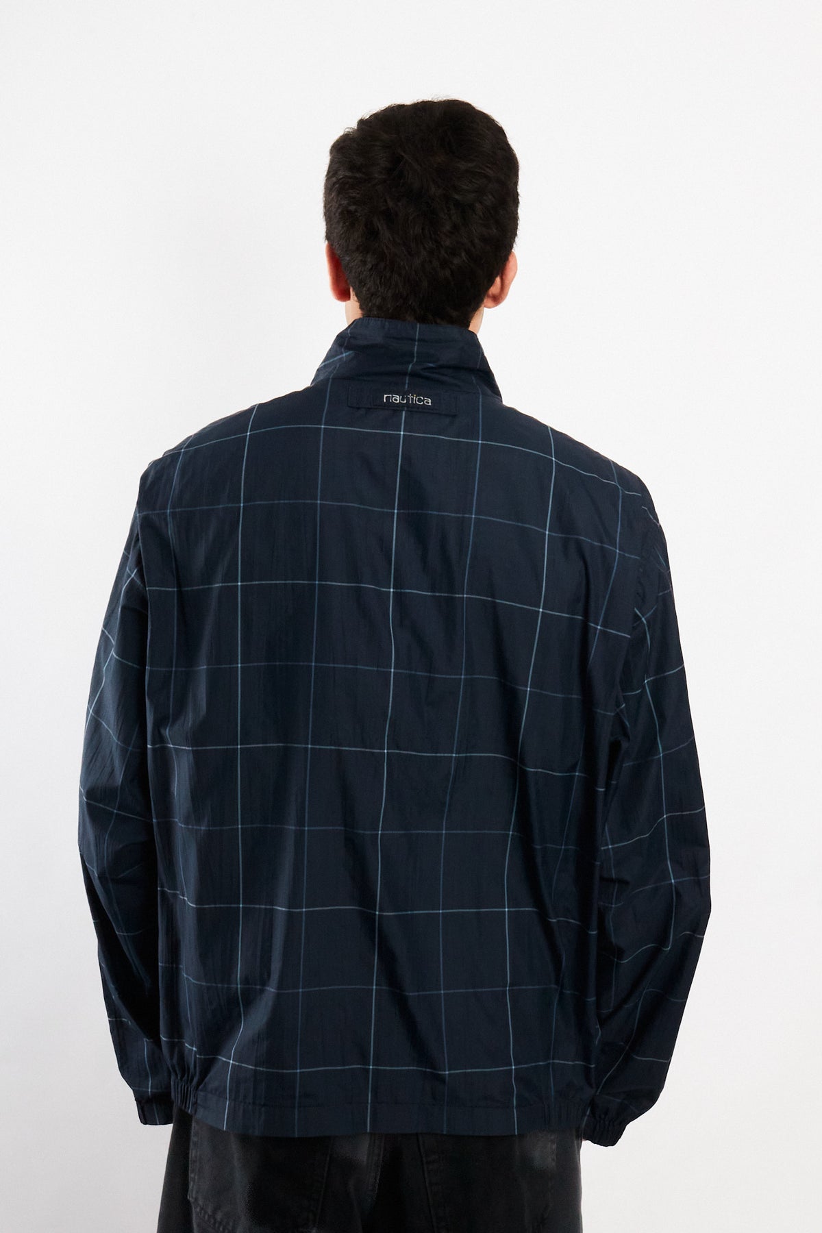 2000 Vintage Nautica Golf Navy Plaid Windbreaker (M/L)