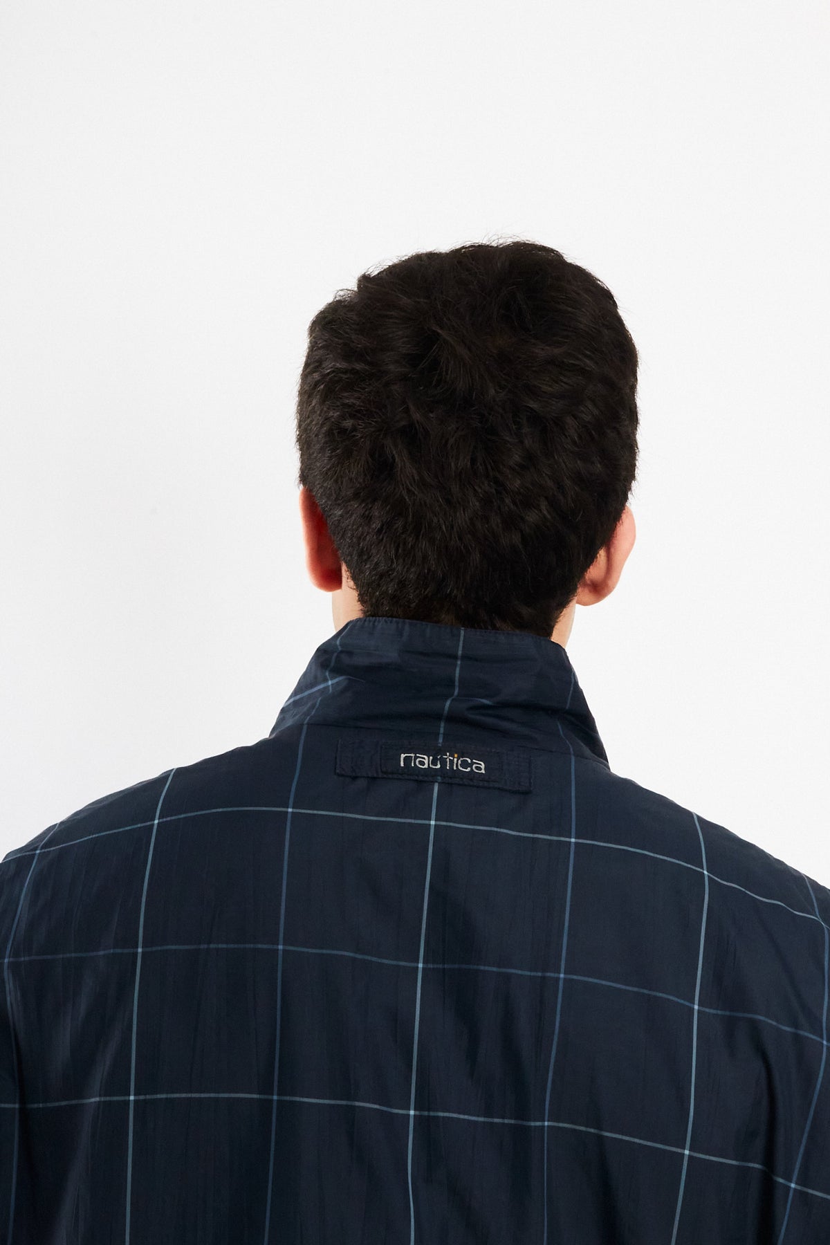 2000 Vintage Nautica Golf Navy Plaid Windbreaker (M/L)