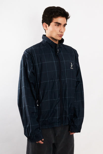 2000 Vintage Nautica Golf Navy Plaid Windbreaker (M/L)