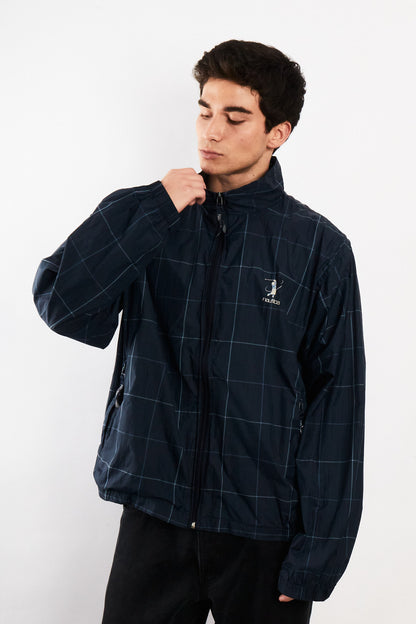 2000 Vintage Nautica Golf Navy Plaid Windbreaker (M/L)