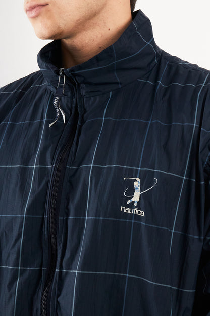 2000 Vintage Nautica Golf Navy Plaid Windbreaker (M/L)