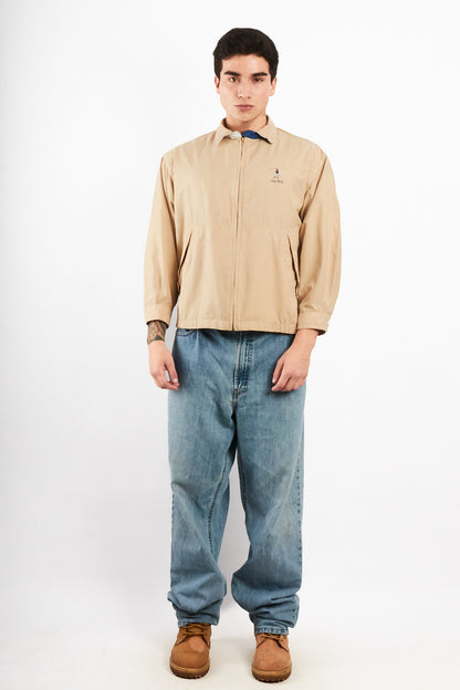2000 Vintage Nautica Golf Khakhi Bi-Swing Impermeable Harrington (S/M)
