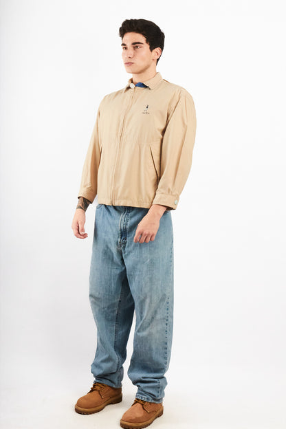 2000 Vintage Nautica Golf Khakhi Bi-Swing Impermeable Harrington (S/M)