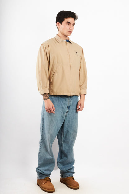 2000 Vintage Nautica Golf Khakhi Bi-Swing Impermeable Harrington (S/M)