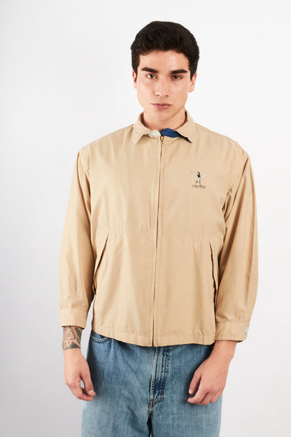 2000 Vintage Nautica Golf Khakhi Bi-Swing Impermeable Harrington (S/M)