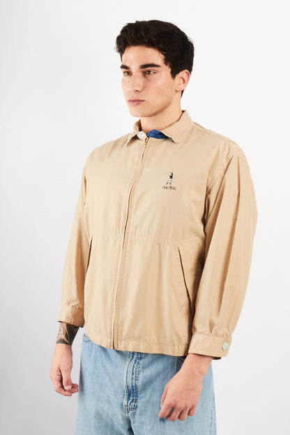 2000 Vintage Nautica Golf Khakhi Bi-Swing Impermeable Harrington (S/M)