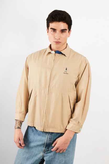 2000 Vintage Nautica Golf Khakhi Bi-Swing Impermeable Harrington (S/M)