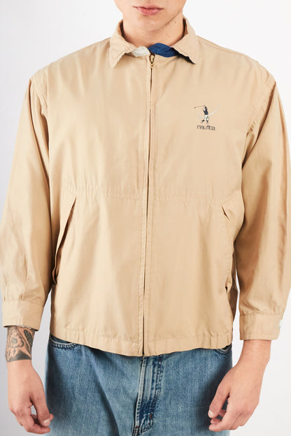 2000 Vintage Nautica Golf Khakhi Bi-Swing Impermeable Harrington (S/M)