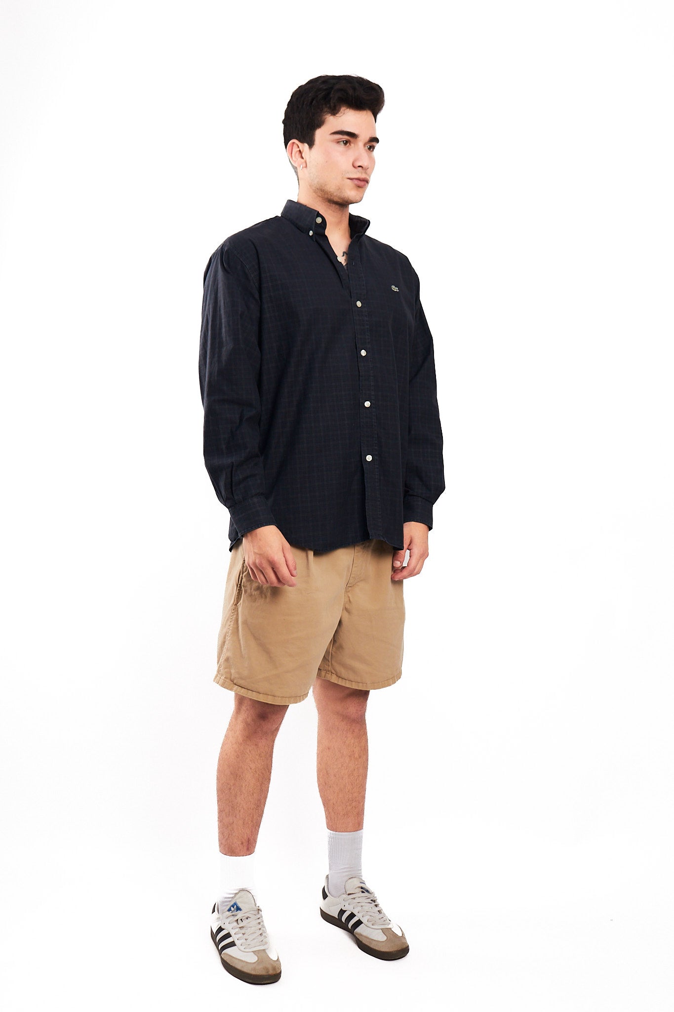 2000 Lacoste Black Plaid Shirt (M/L)