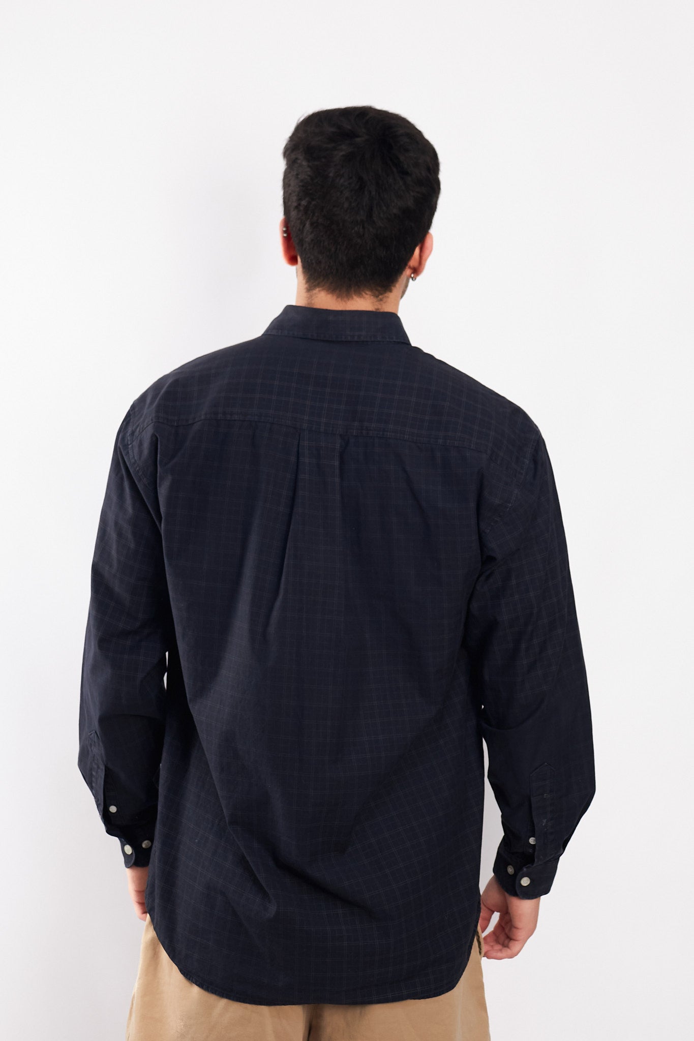 2000 Lacoste Black Plaid Shirt (M/L)
