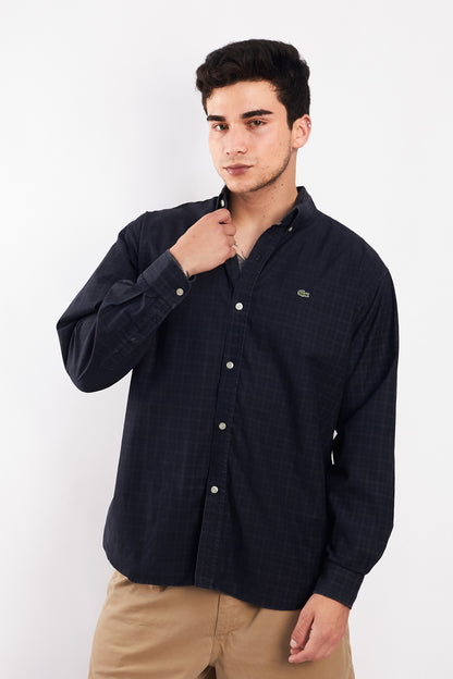 2000 Lacoste Black Plaid Shirt (M/L)