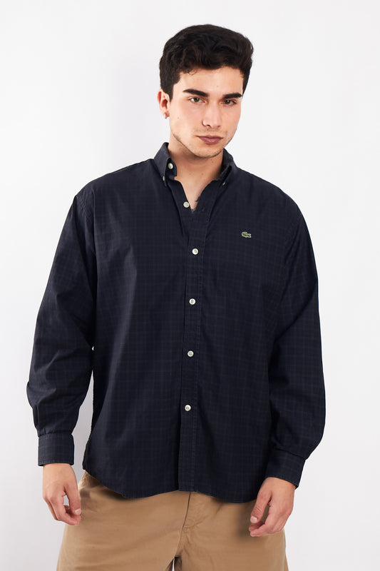 2000 Lacoste Black Plaid Shirt (M/L)