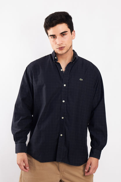 2000 Lacoste Black Plaid Shirt (M/L)