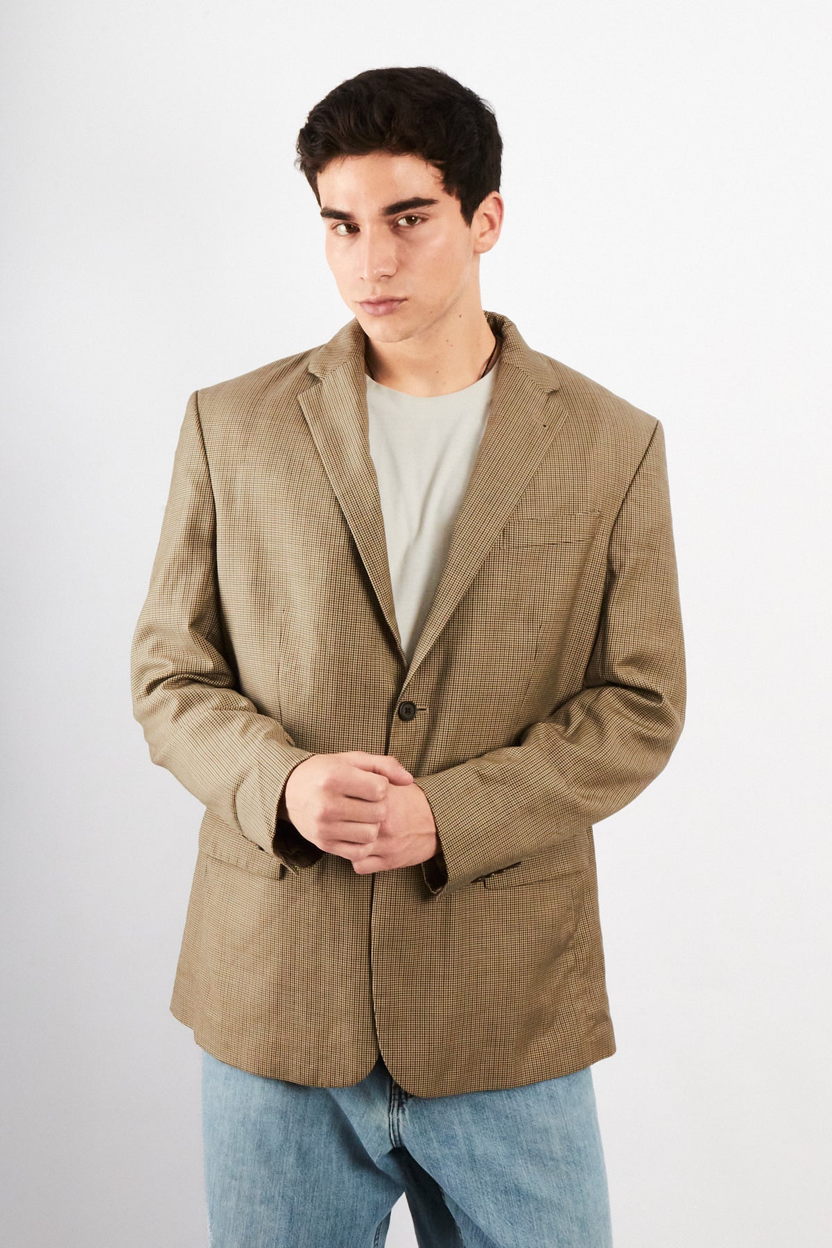 2000 Vintage Nautica Plaid Blazer (L/XL)