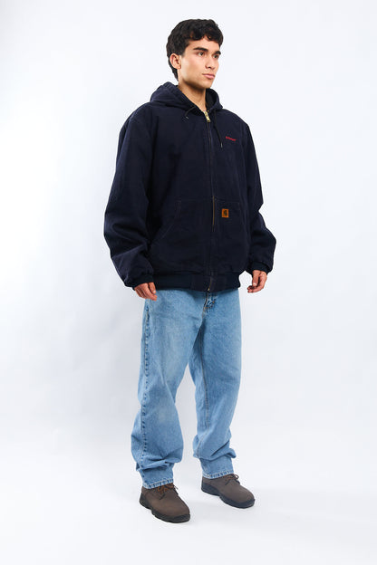 Vintage Carhartt J130 Navy Blue Duck Active Jacket (XL)