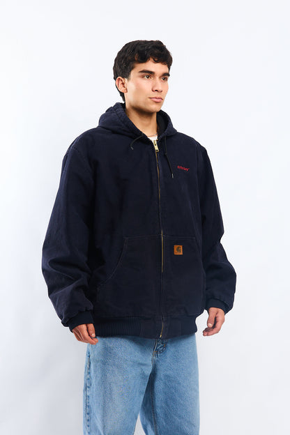 Vintage Carhartt J130 Navy Blue Duck Active Jacket (XL)