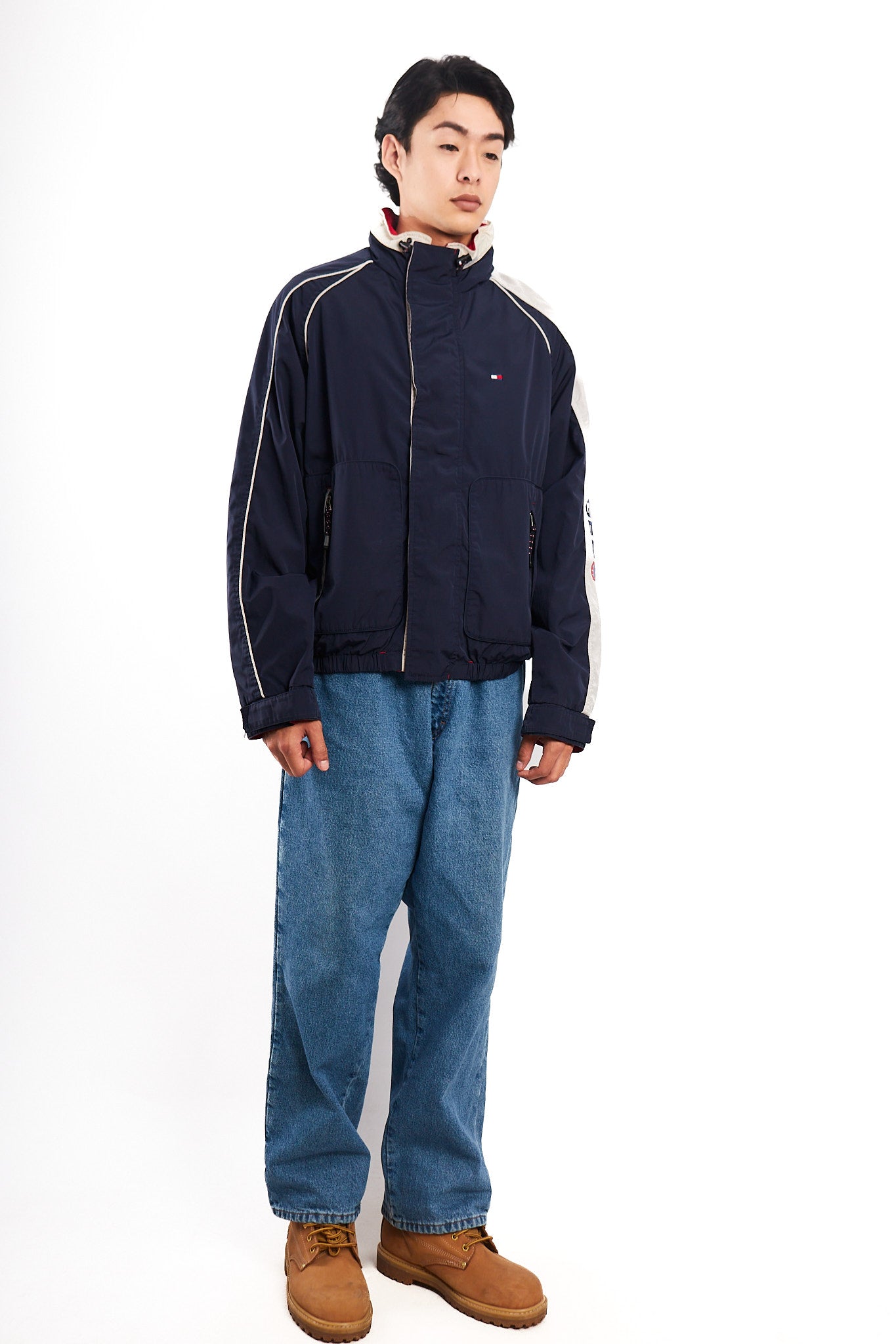 2002 Vintage Tommy Hilfiger Waterstop Spellout Reversible Jacket (M/L)