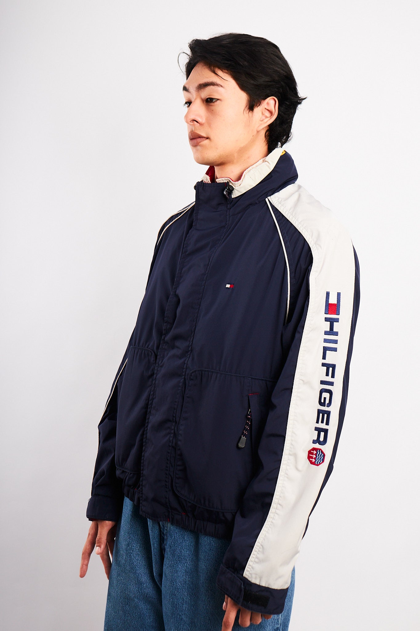 2002 Vintage Tommy Hilfiger Waterstop Spellout Reversible Jacket (M/L)