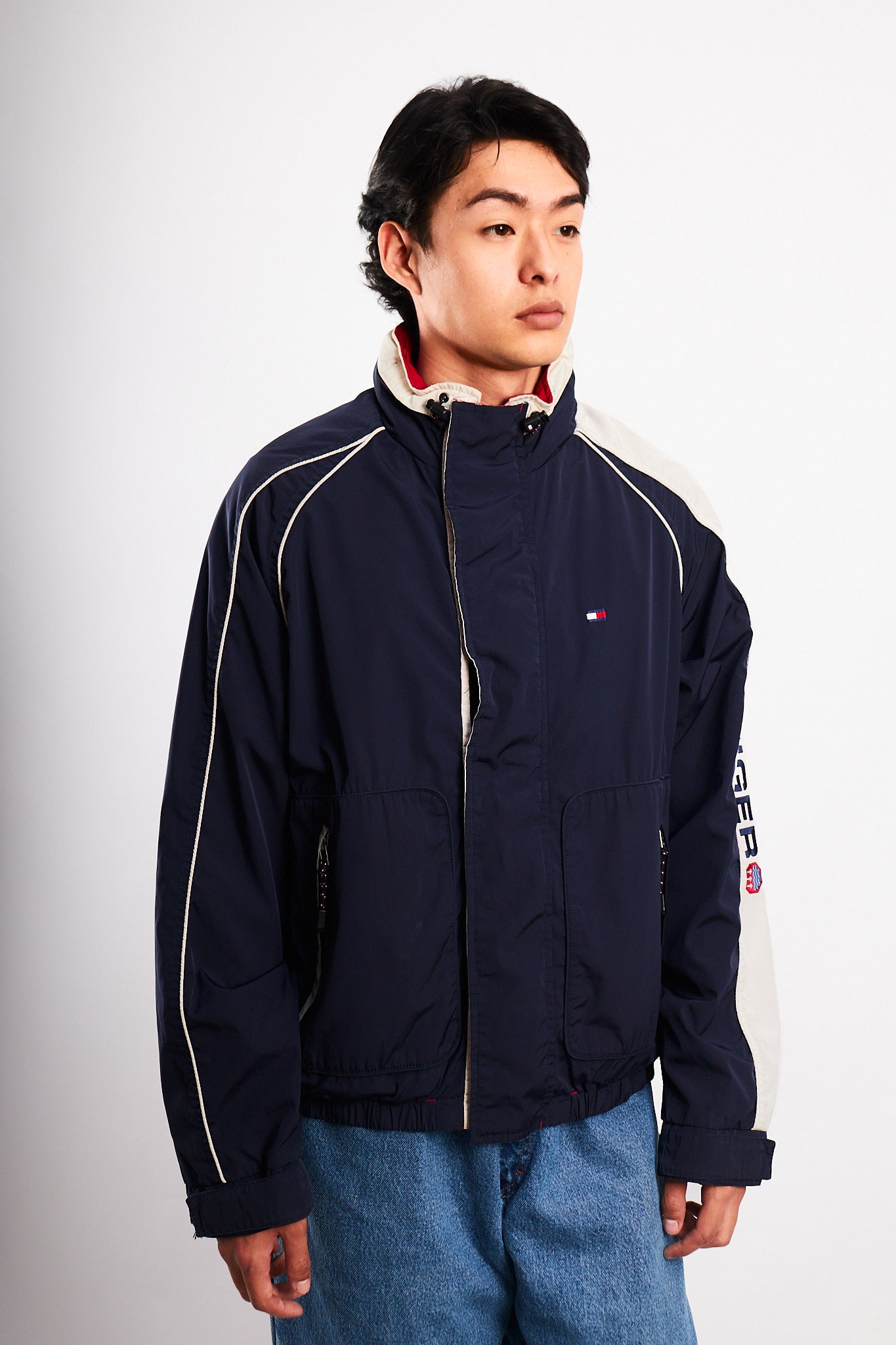 2002 Vintage Tommy Hilfiger Waterstop Spellout Reversible Jacket (M/L)