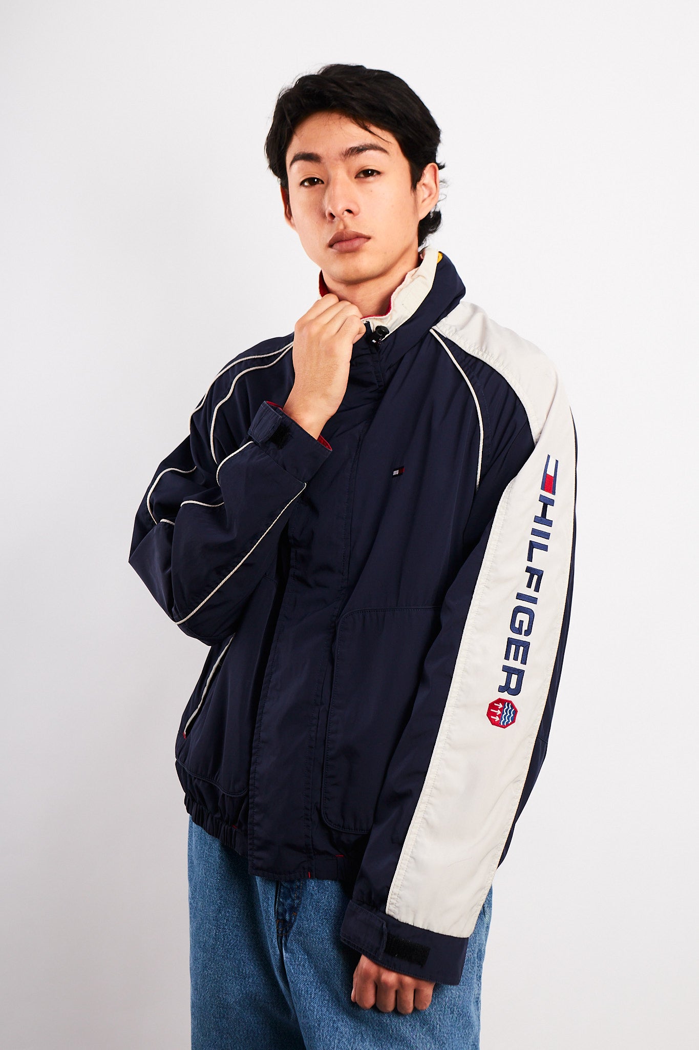 2002 Vintage Tommy Hilfiger Waterstop Spellout Reversible Jacket (M/L)