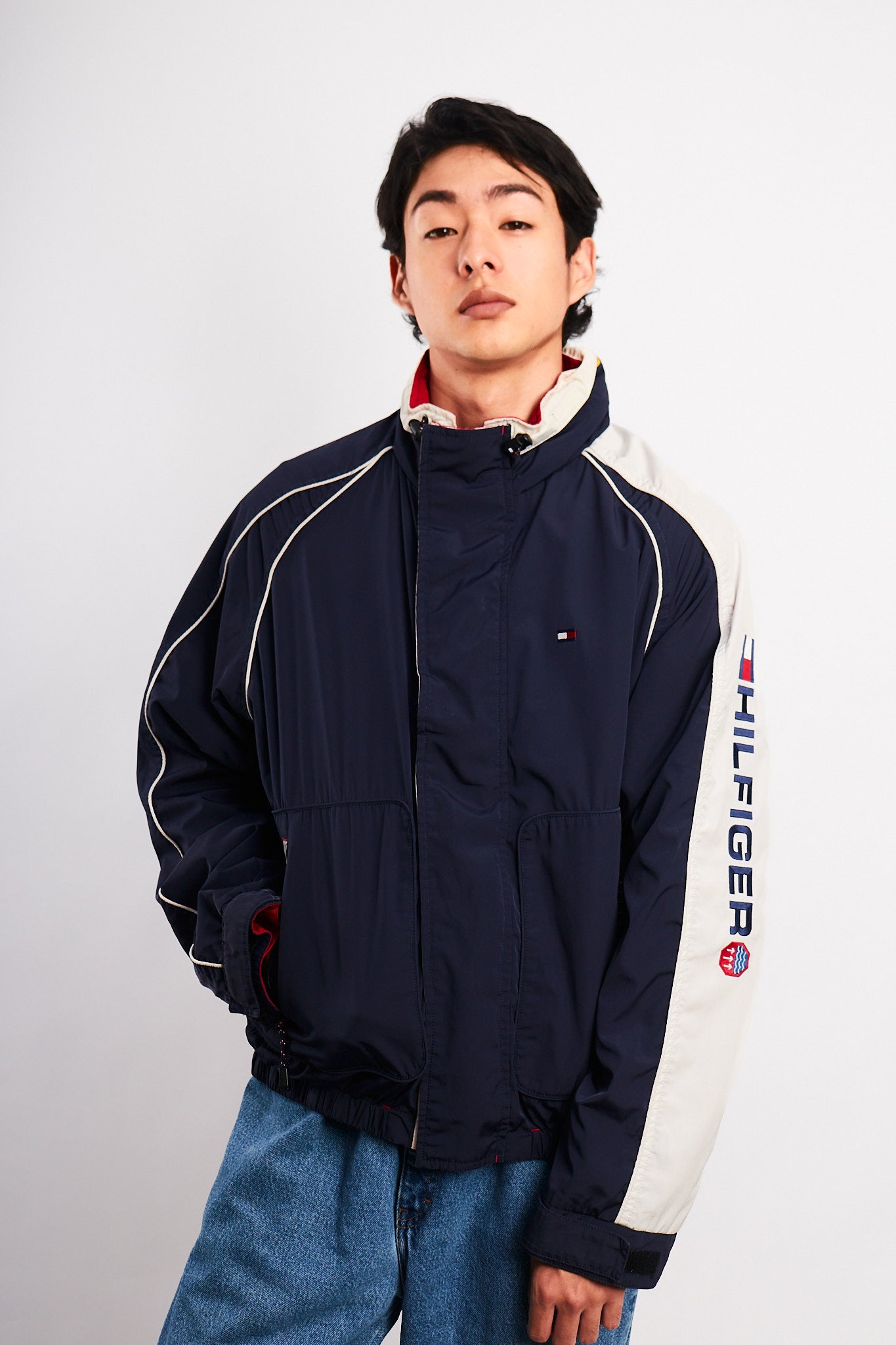 2002 Vintage Tommy Hilfiger Waterstop Spellout Reversible Jacket (M/L)
