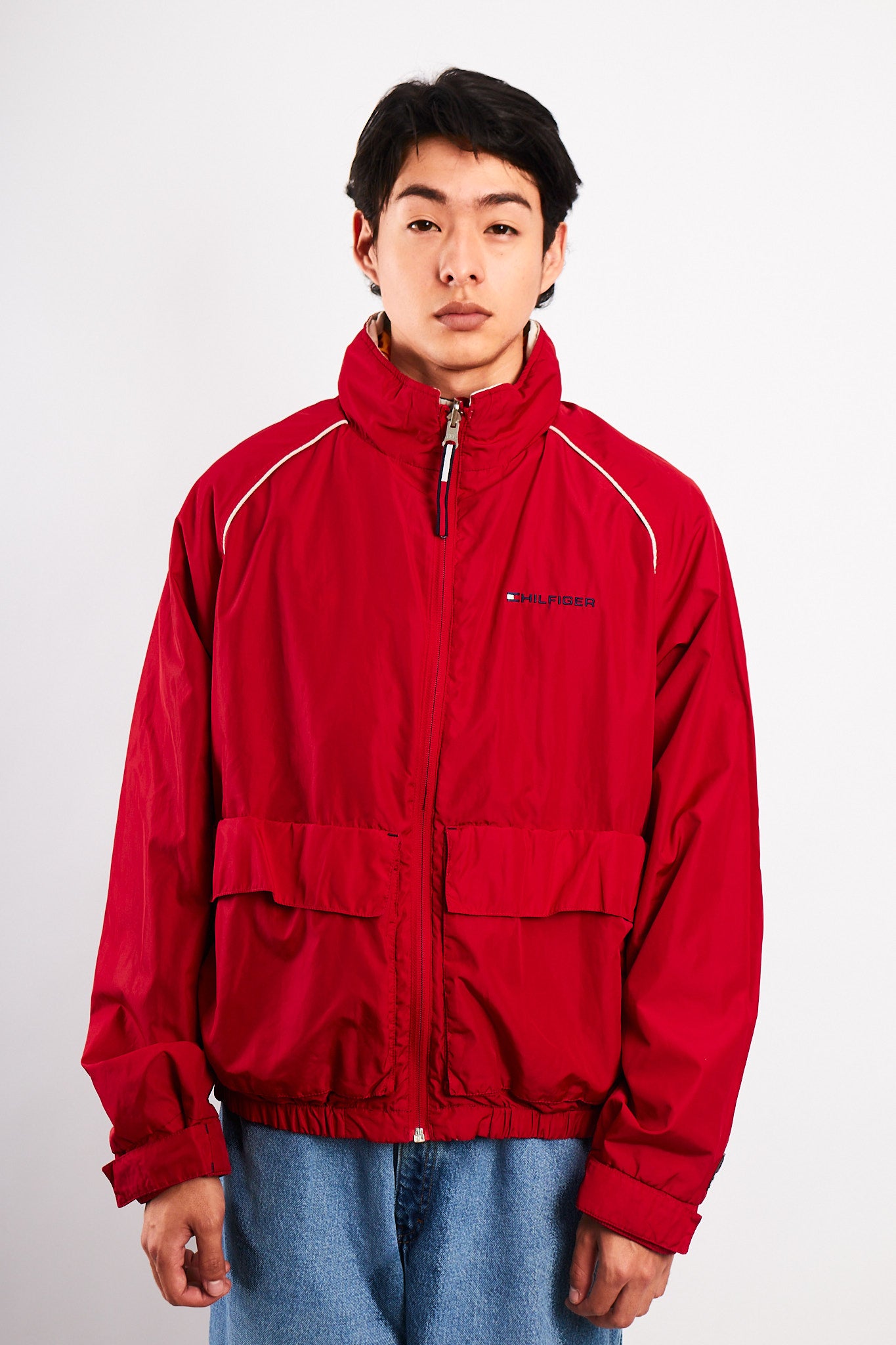 2002 Vintage Tommy Hilfiger Waterstop Spellout Reversible Jacket (M/L)