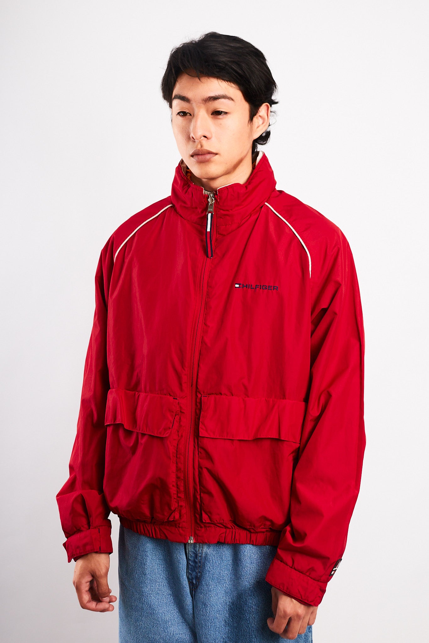 2002 Vintage Tommy Hilfiger Waterstop Spellout Reversible Jacket (M/L)