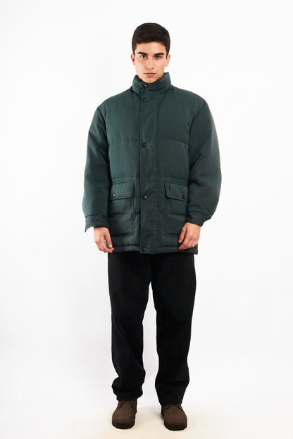 2000 Vintage Yve Saint Laurent Forest Green Down Puffer Coat (M/L)