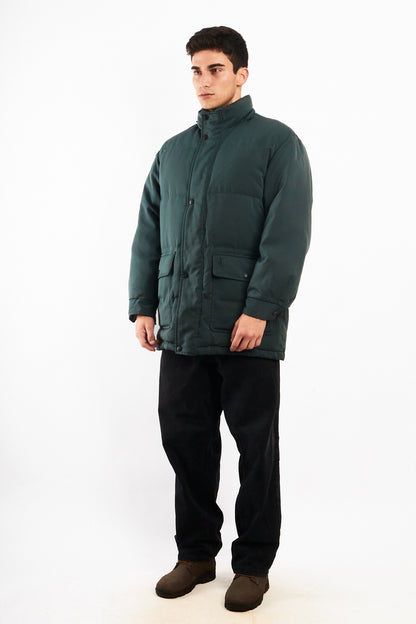 2000 Vintage Yve Saint Laurent Forest Green Down Puffer Coat (M/L)