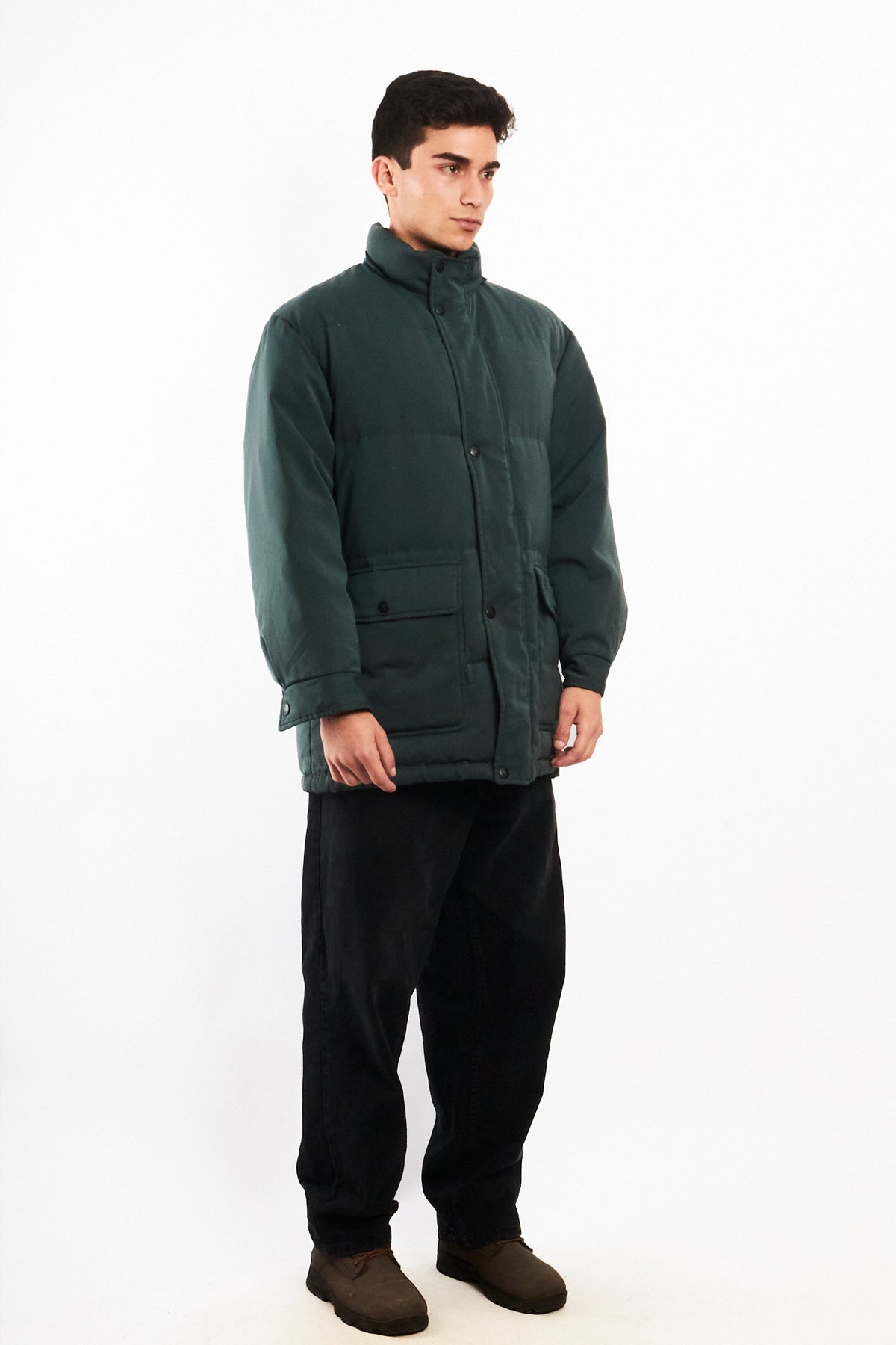 2000 Vintage Yve Saint Laurent Forest Green Down Puffer Coat (M/L)