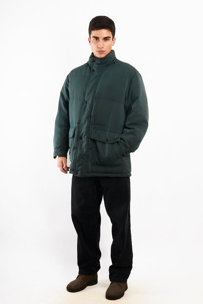 2000 Vintage Yve Saint Laurent Forest Green Down Puffer Coat (M/L)