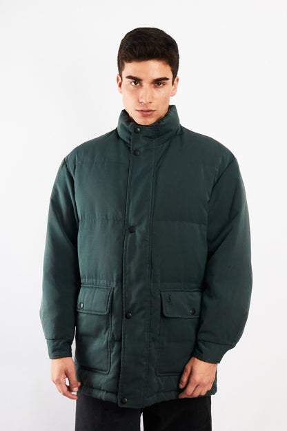 2000 Vintage Yve Saint Laurent Forest Green Down Puffer Coat (M/L)