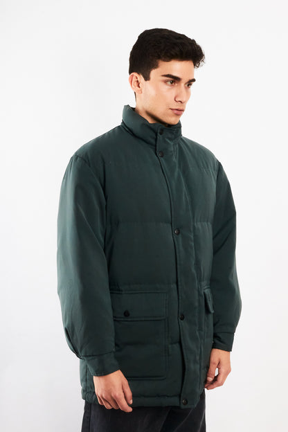 2000 Vintage Yve Saint Laurent Forest Green Down Puffer Coat (M/L)