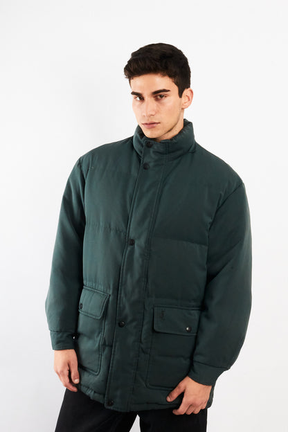 2000 Vintage Yve Saint Laurent Forest Green Down Puffer Coat (M/L)