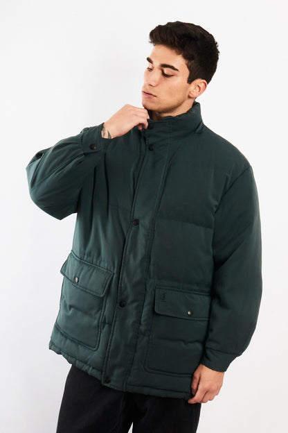 2000 Vintage Yve Saint Laurent Forest Green Down Puffer Coat (M/L)