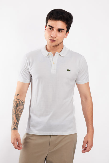 2000 Lacoste White Polo Shirt (M)