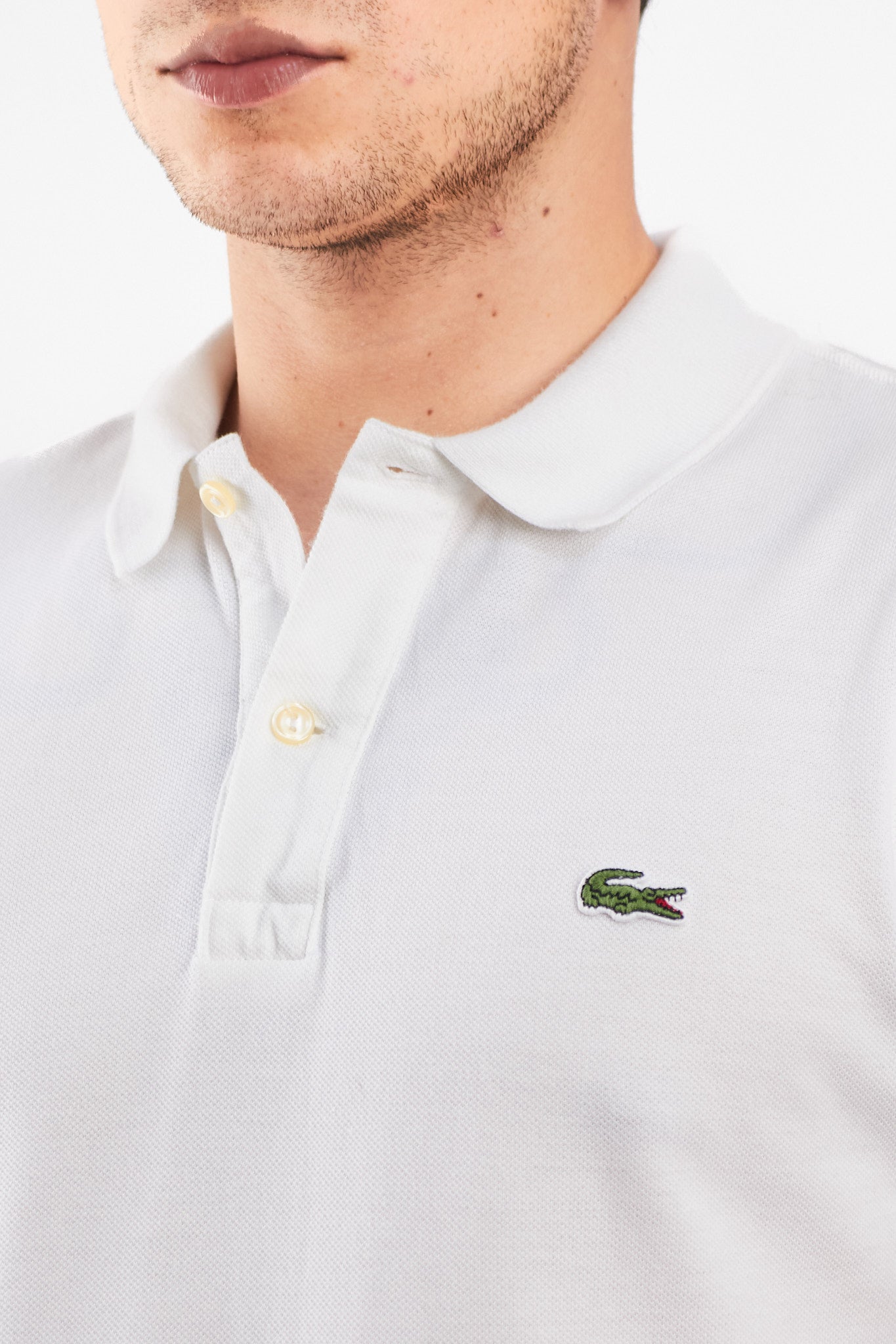 2000 Lacoste White Polo Shirt (M)