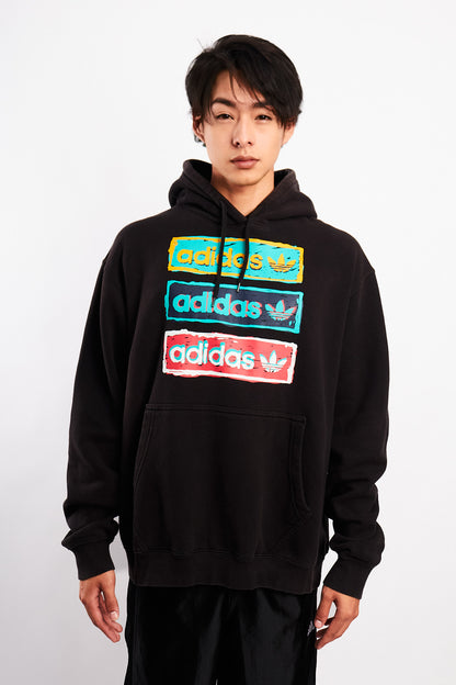 2020 Adidas Black Big Logo Hoodie (M)