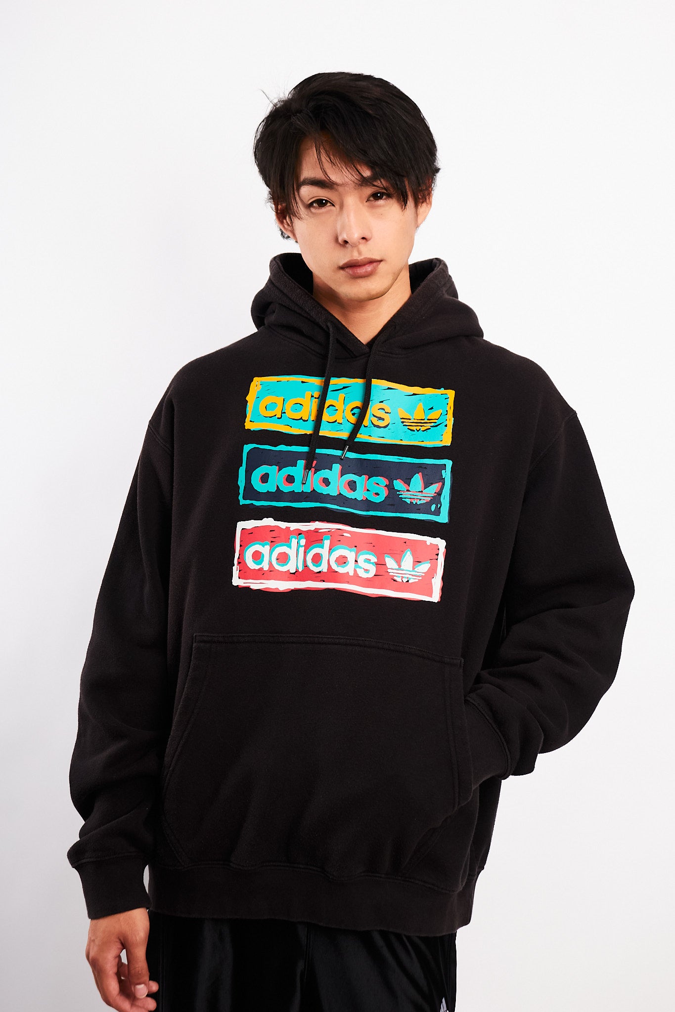 2020 Adidas Black Big Logo Hoodie (M)