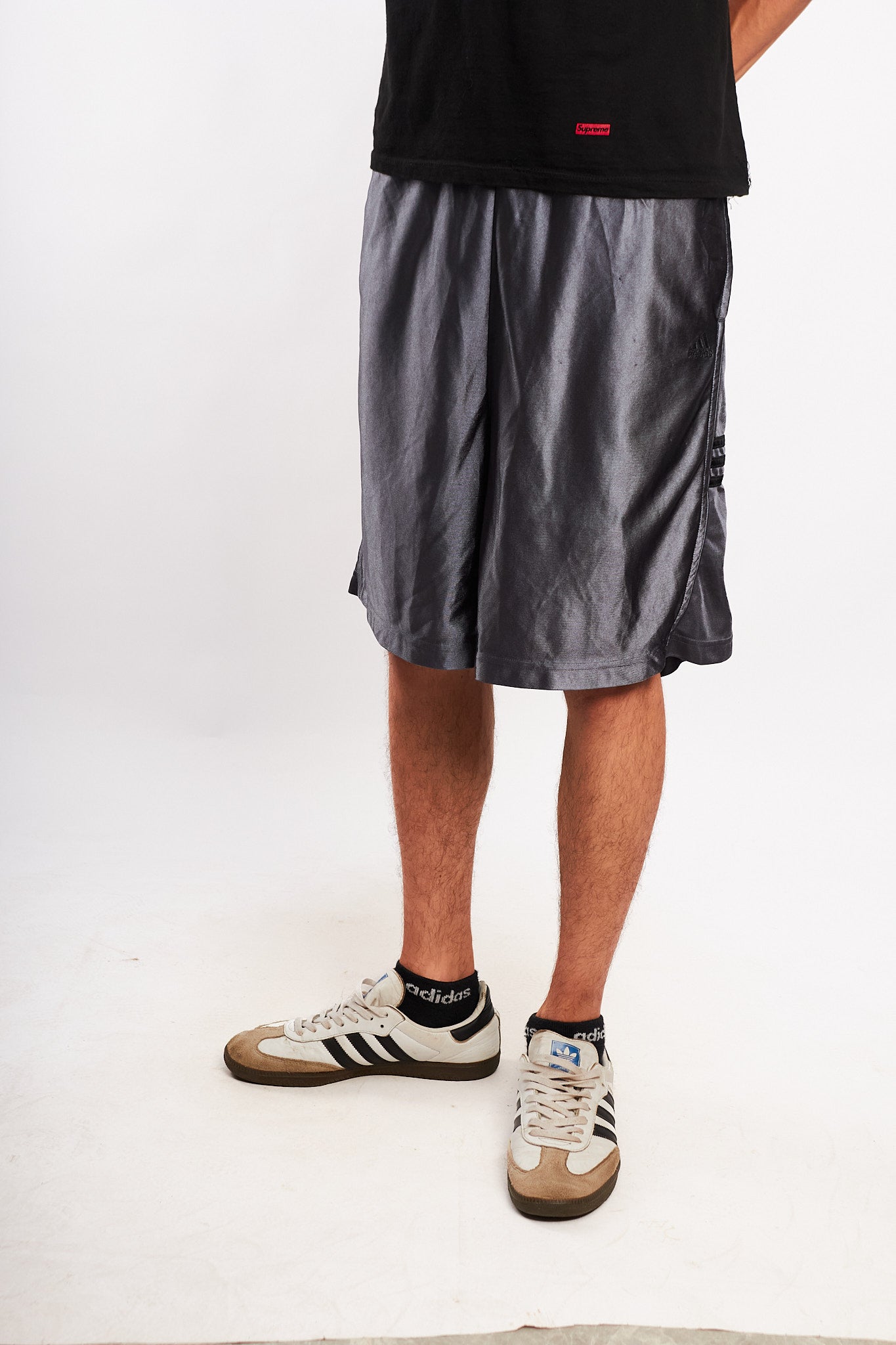 2000 Adidas Gray Satin Short (L/XL)