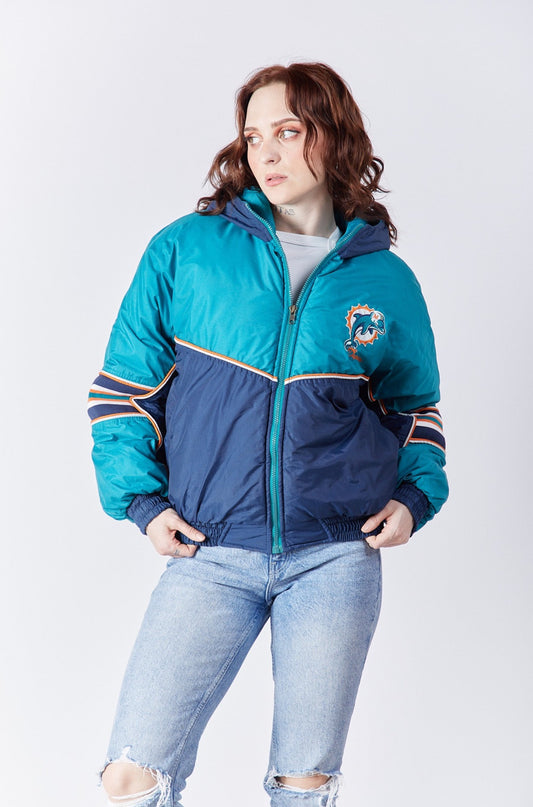 90"s NFL Game Day Miami Dolphins Padded Jacket (XS/S)