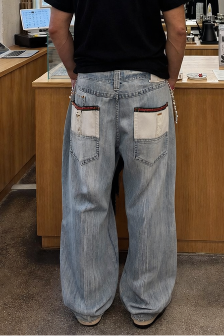 2000 Vintage Pelle Pelle Ice Gold Plate Baggy Jean (36/38)