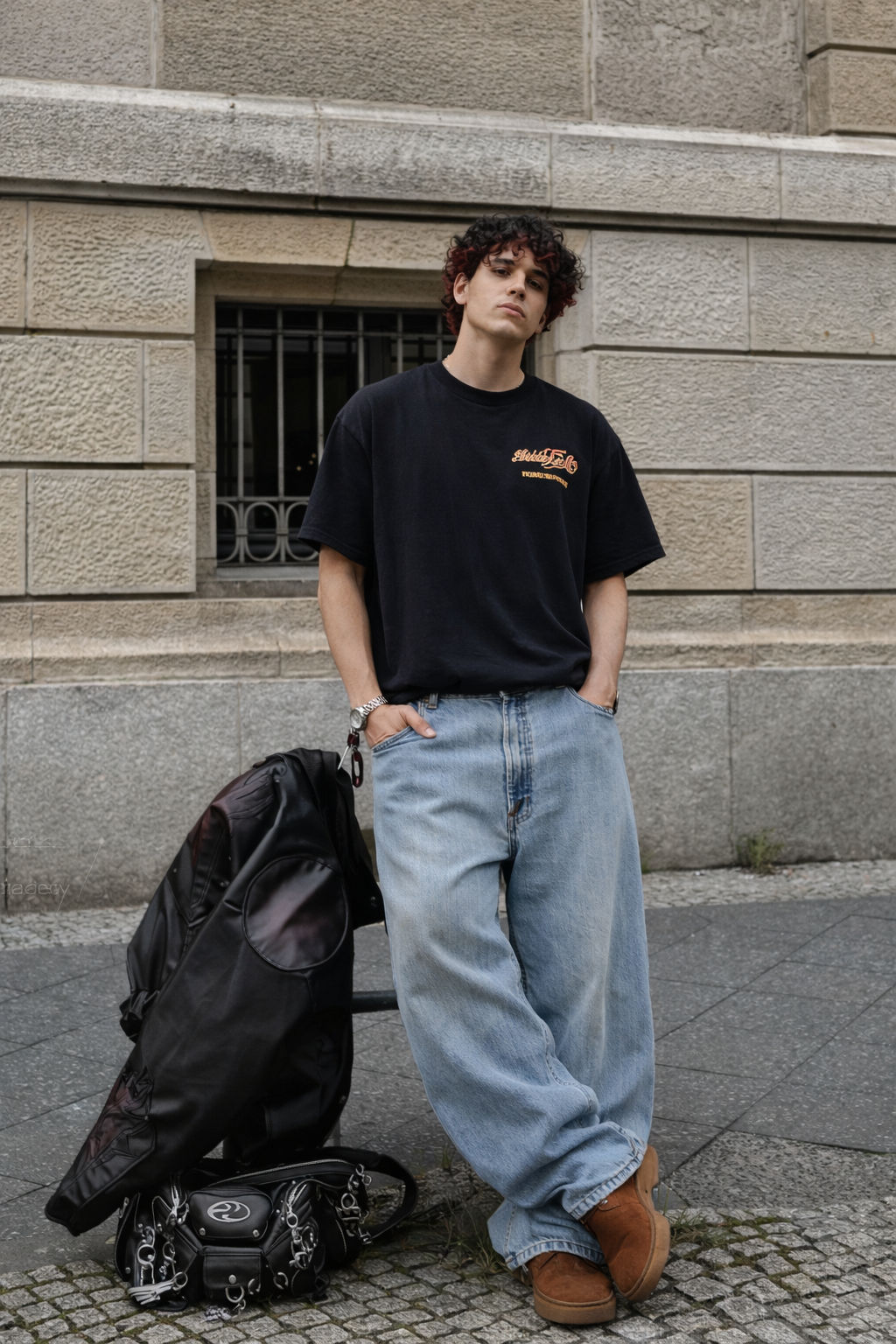 2000 Vintage Y2K Harley Davidson Light Blue Baggy Jean (36/38)