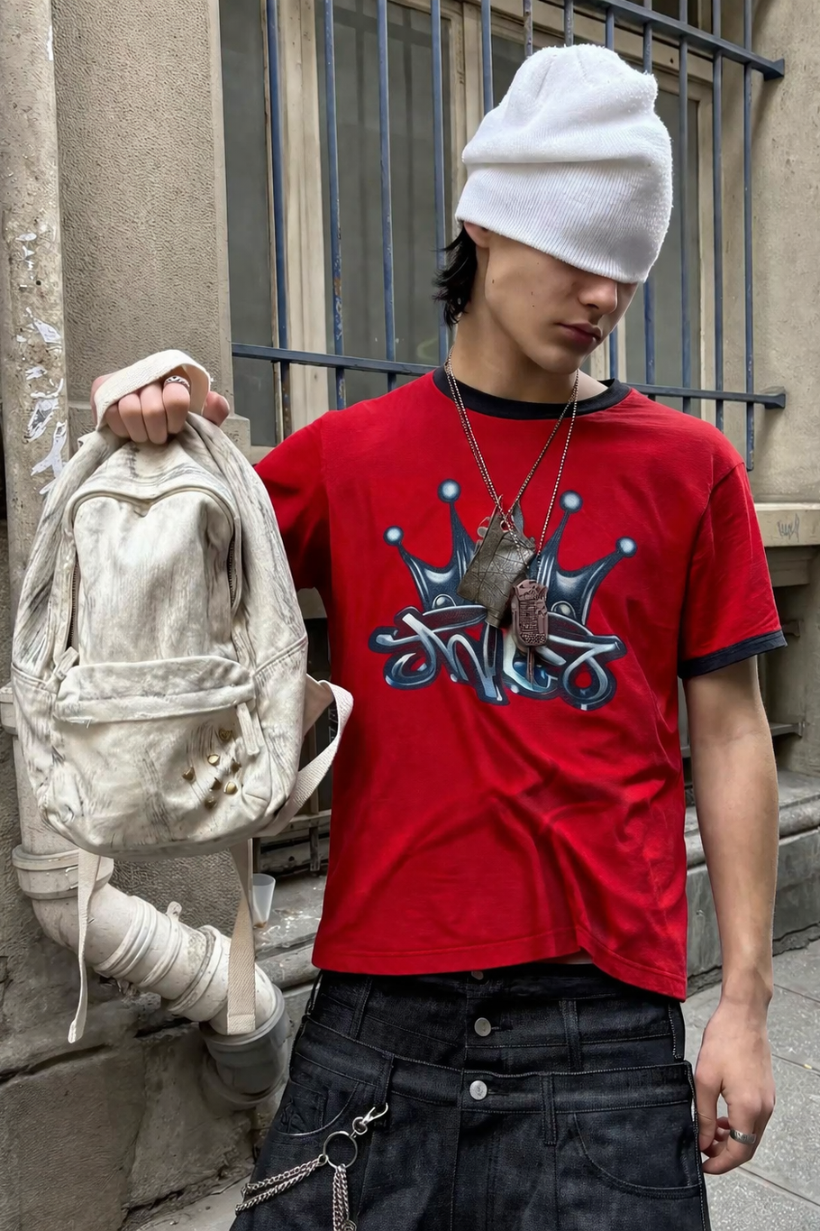 Y2K Vintage JNCO Crown Logo Graphic T-shirt (M)