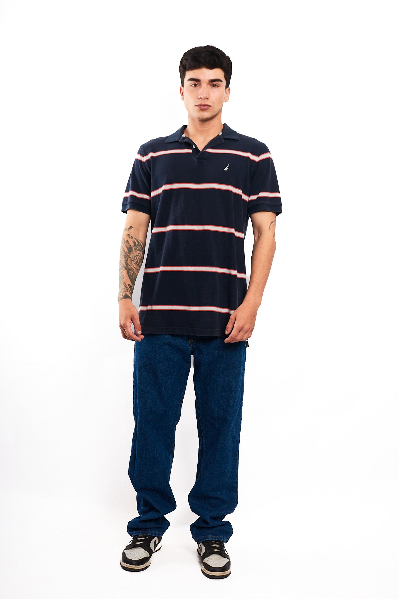 2000 Nautica Striped Polo Shirt (M/L)