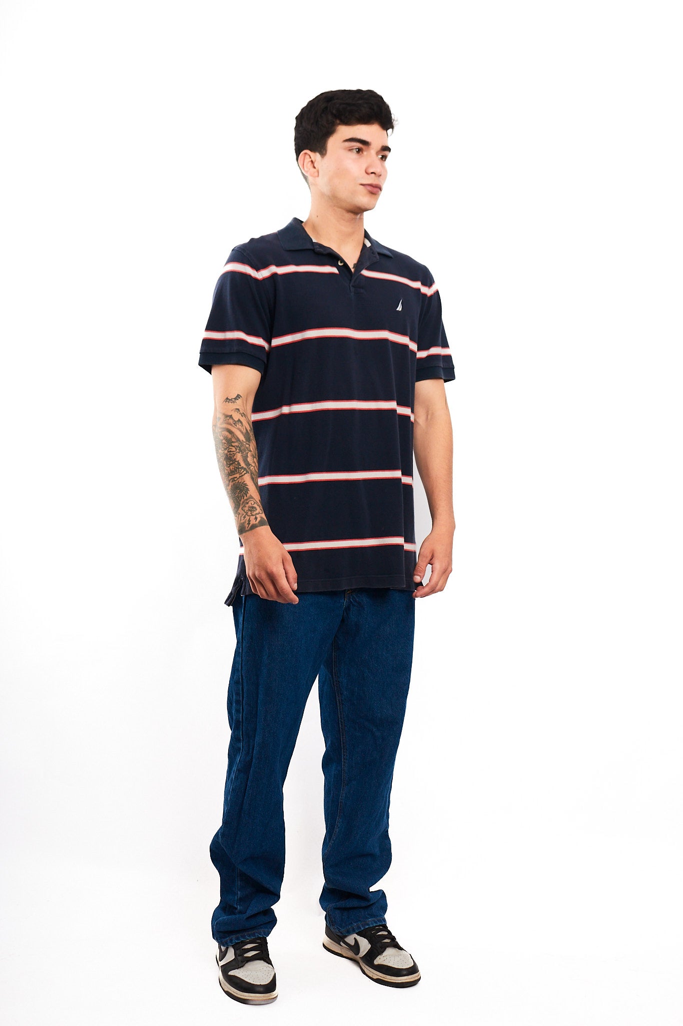 2000 Nautica Striped Polo Shirt (M/L)