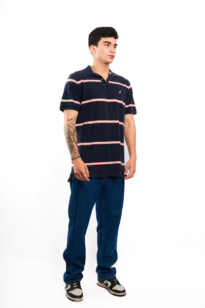 2000 Nautica Striped Polo Shirt (M/L)