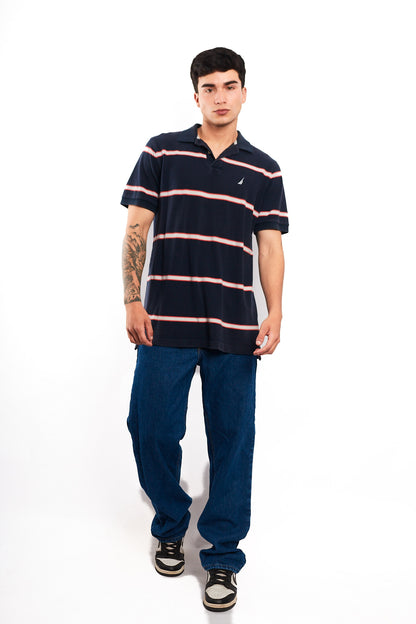 2000 Nautica Striped Polo Shirt (M/L)