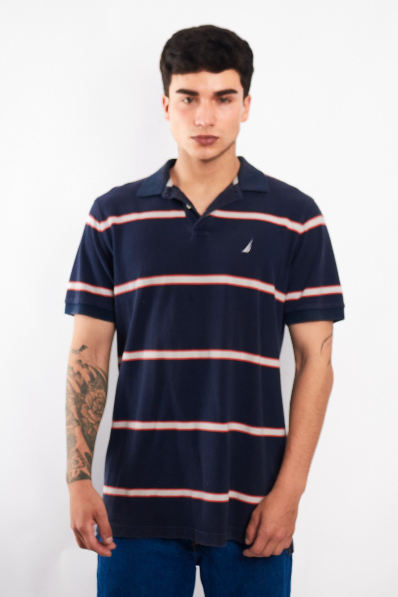 2000 Nautica Striped Polo Shirt (M/L)