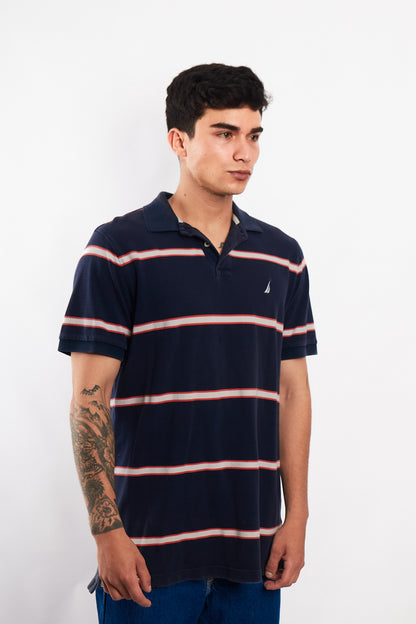 2000 Nautica Striped Polo Shirt (M/L)